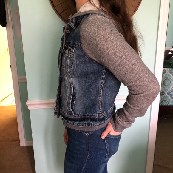 French terry and denim jacket - Picture 3 of 4